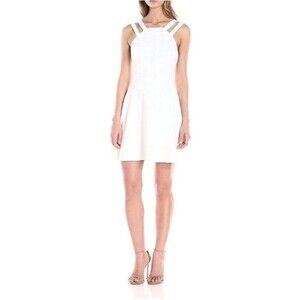 French Connection Whisper Light Strappy Fit & Flare White Mini Dress Size 0/XS